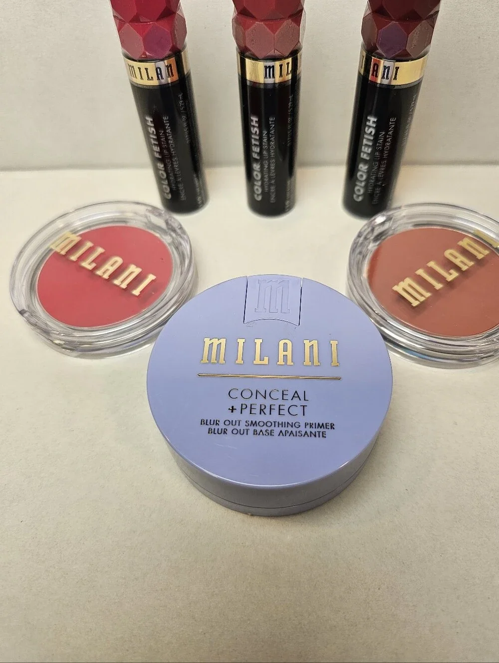 Milani Makeup Bundle NEW Color Fetish Lipsticks + Blush + Primer 6pc Set